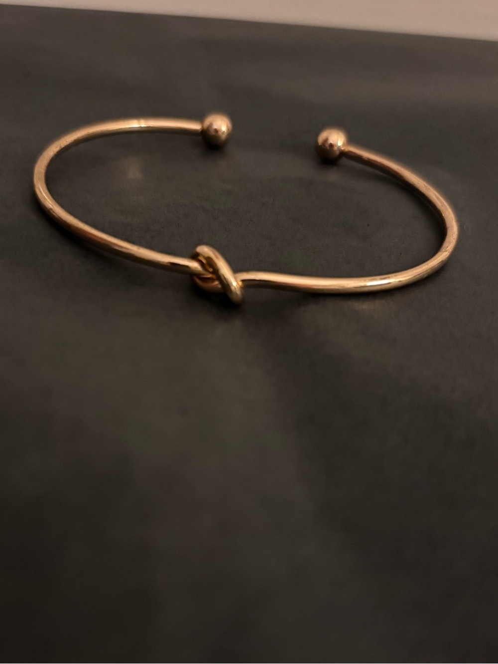 Minimalist Gold Knot Open Cuff Bracelet for Women